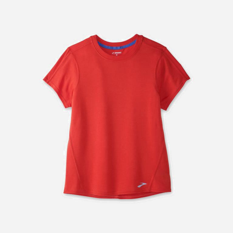 Brooks Distance Hardloopshirt voor Dames Rood (WEMDF-5107)